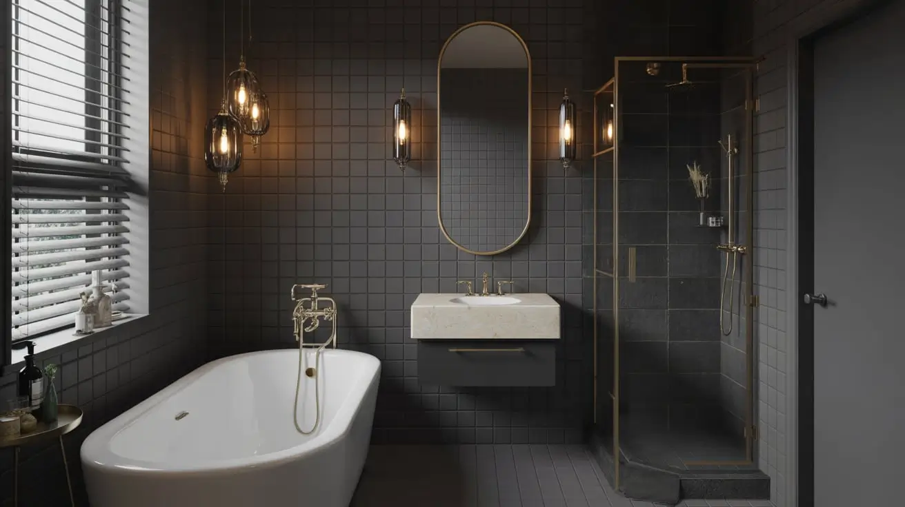 Black Tile Bathroom