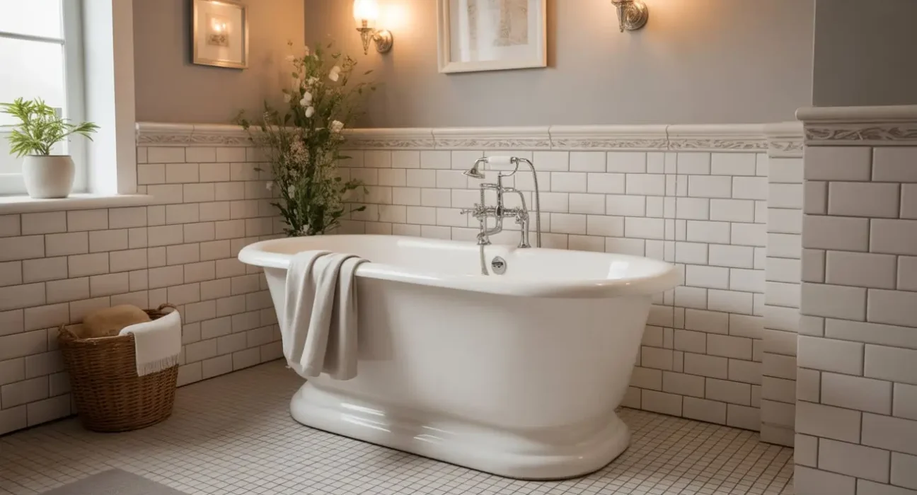 white subway tile bathroom