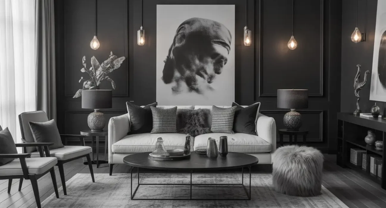 Black and White Living Room Decor