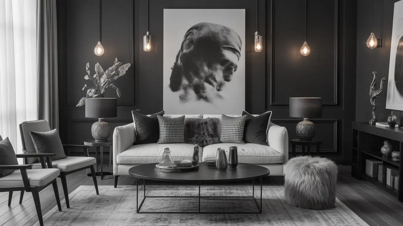 Black and White Living Room Decor