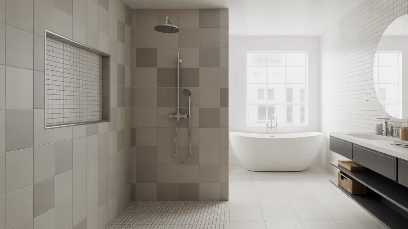 grey tile bathroom