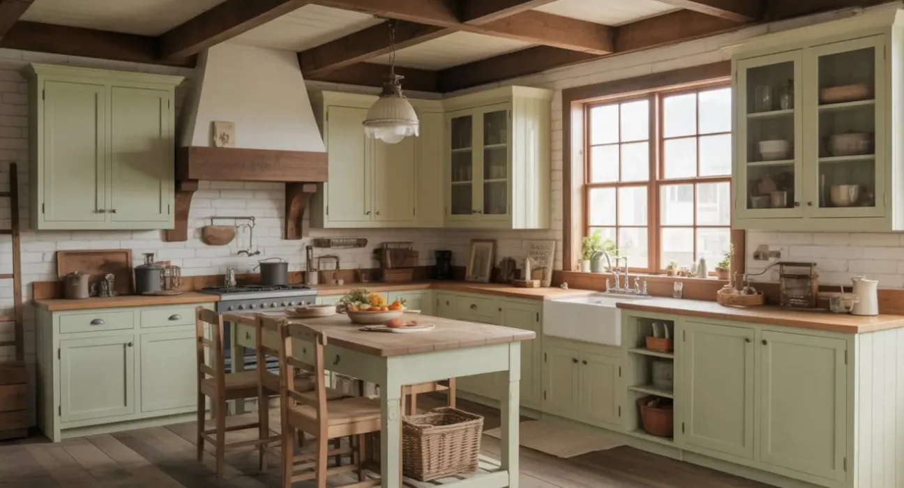 Green and Wood Kitchen Ideas