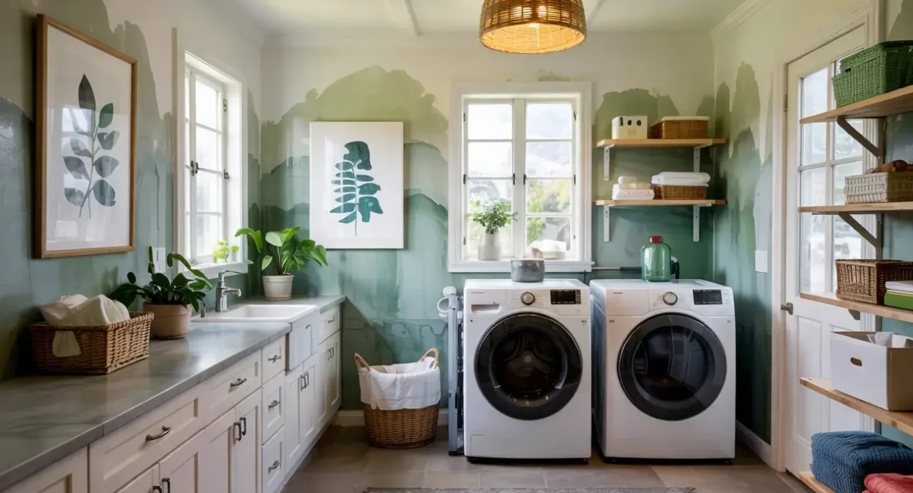 Green Laundry Room Ideas