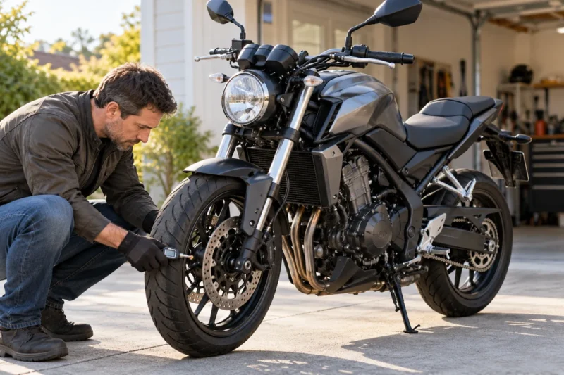 Qué revisar en una moto antes de salir: llantas, frenos, cadena y luces
